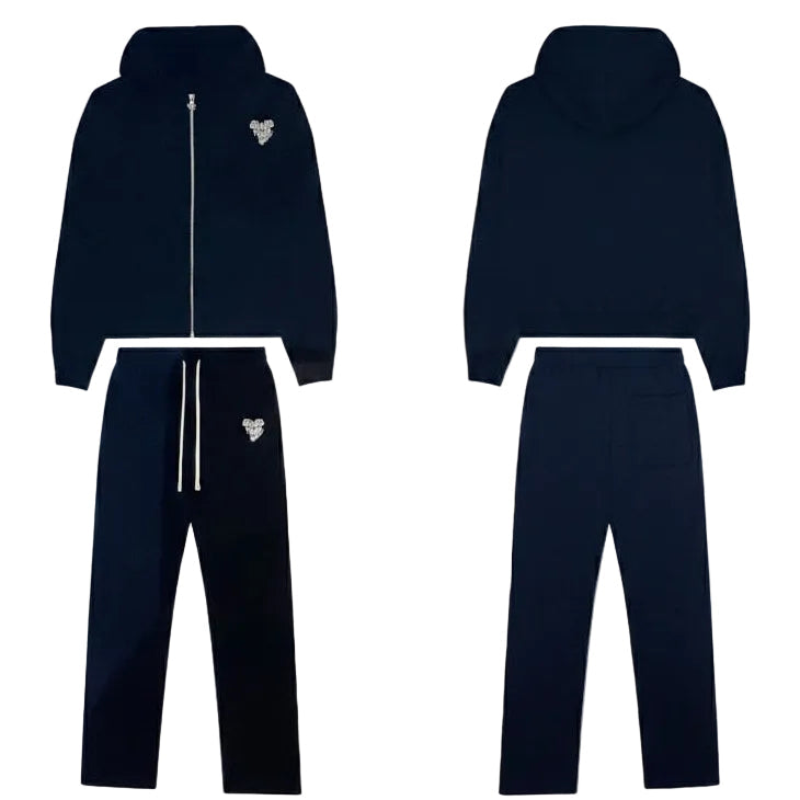 (Black & white) Guardyourspace zip-up tracksuit