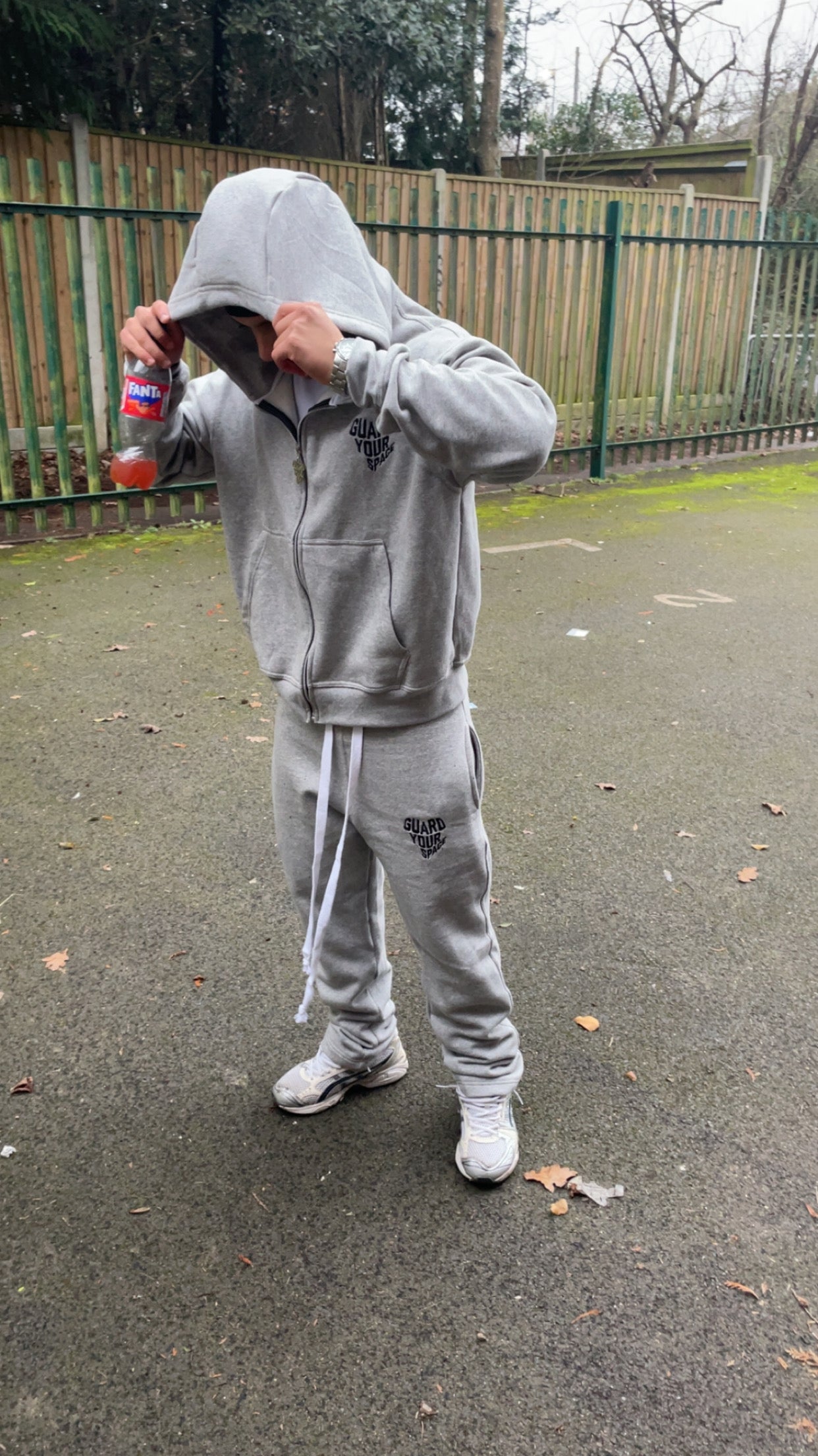 (Grey) Guardyourspace zip up tracksuit