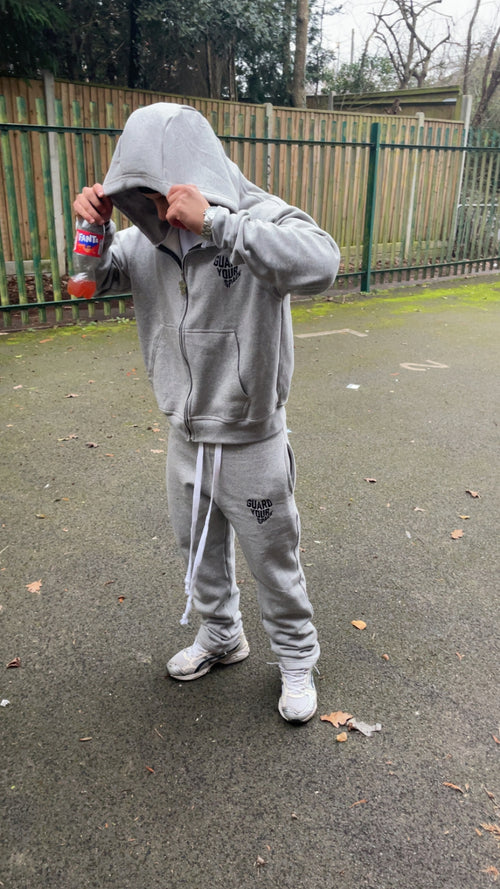 (Grey) Guardyourspace zip up tracksuit