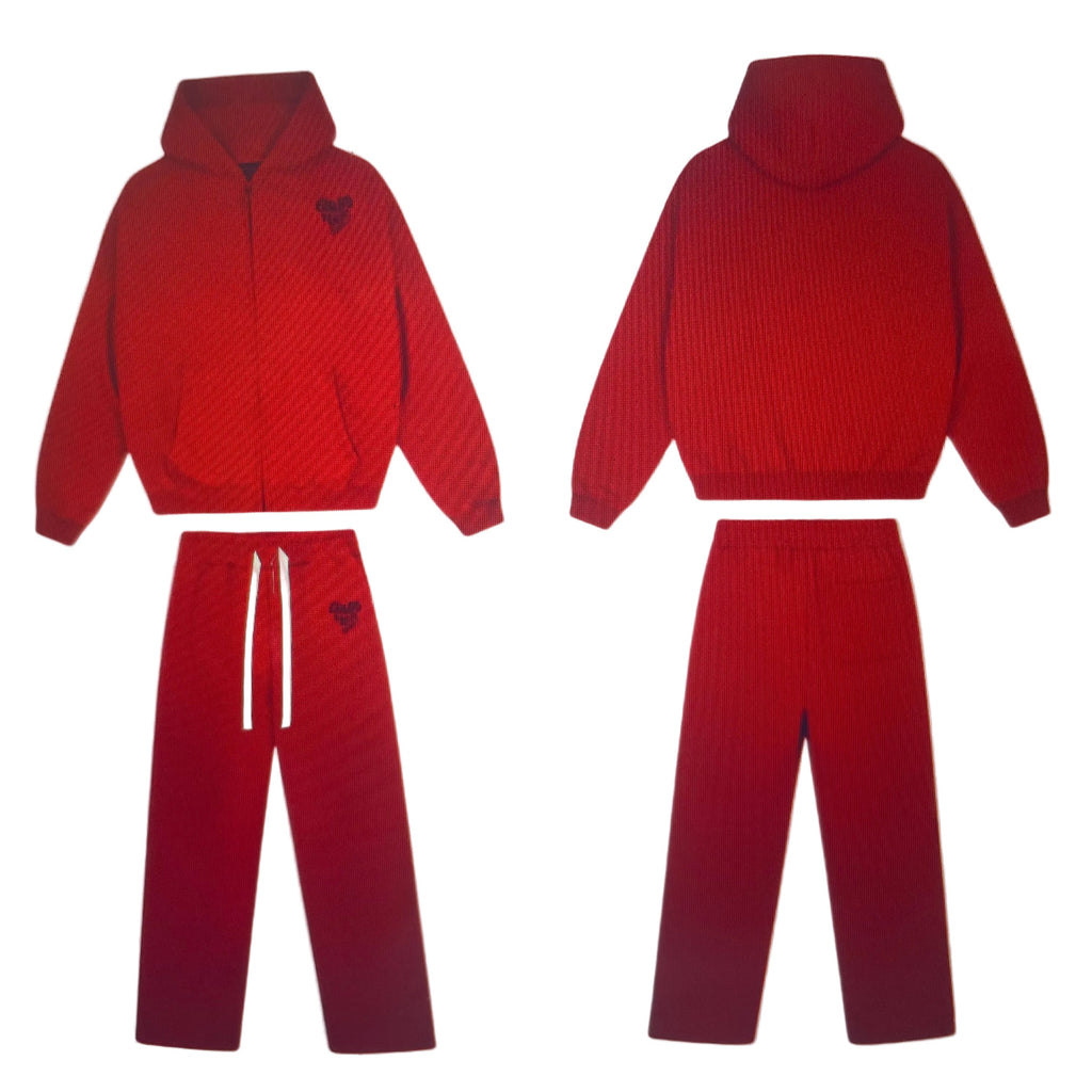 (Red/black) Guardyourspace zip-up tracksuit