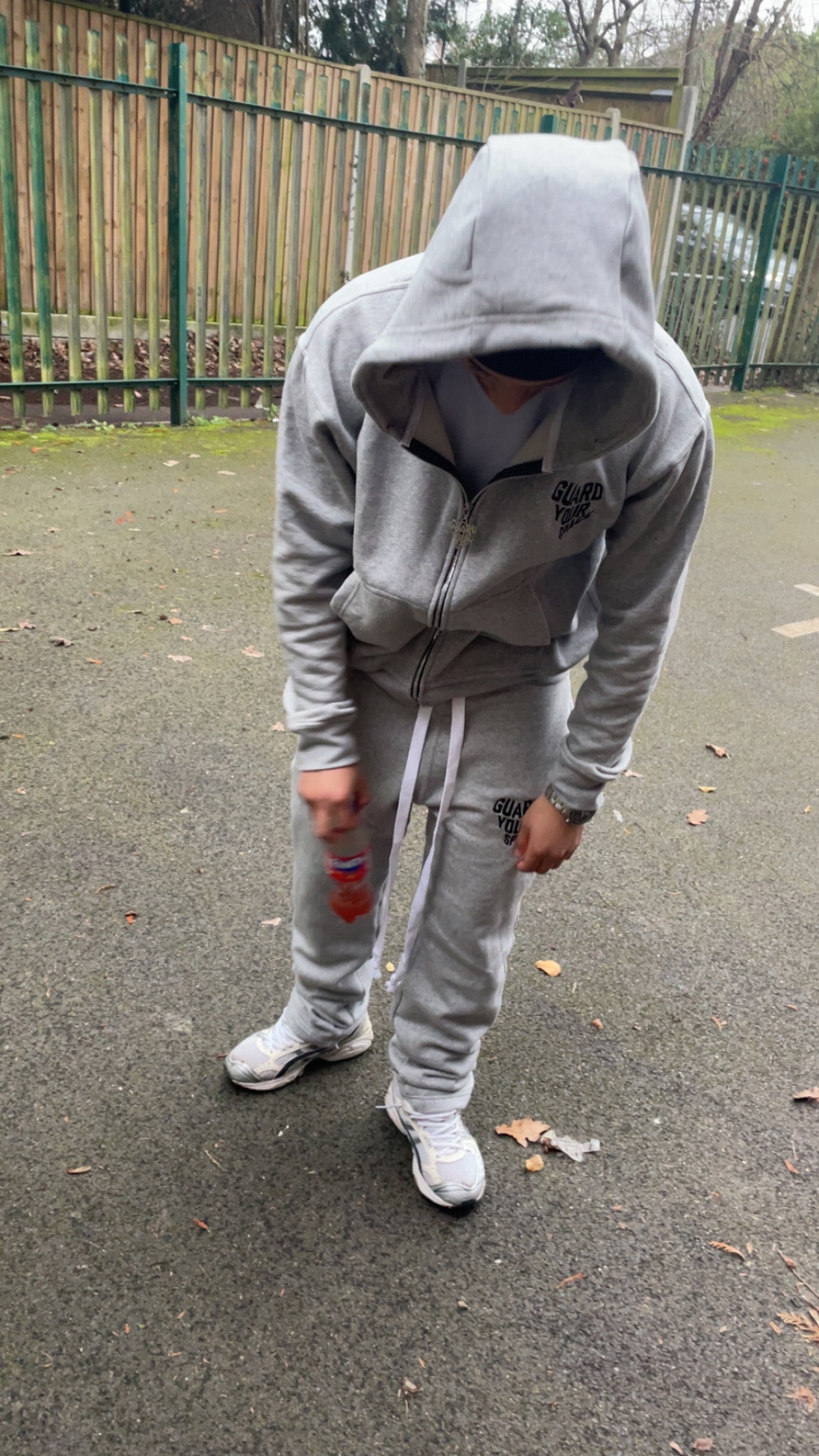 (Grey) Guardyourspace zip up tracksuit