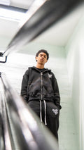 (Black/white) Guardyourspace zip-up tracksuit