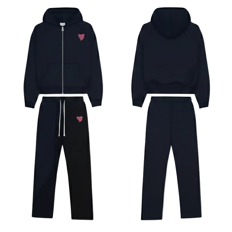 (Black/pink) Guardyourspace zip-up tracksuit